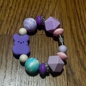 Handmade Easter Bunny Peeps Beaded Tumbler Stanley cup handle accessory charm